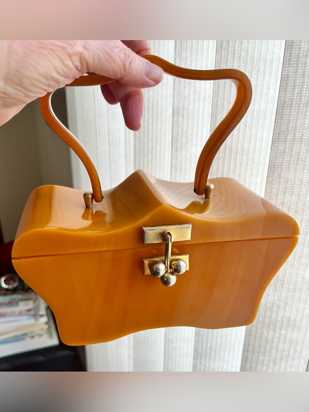 Myles Original 1950’s tortoise lucite box bag. Beautiful! - Picture 2 of 11